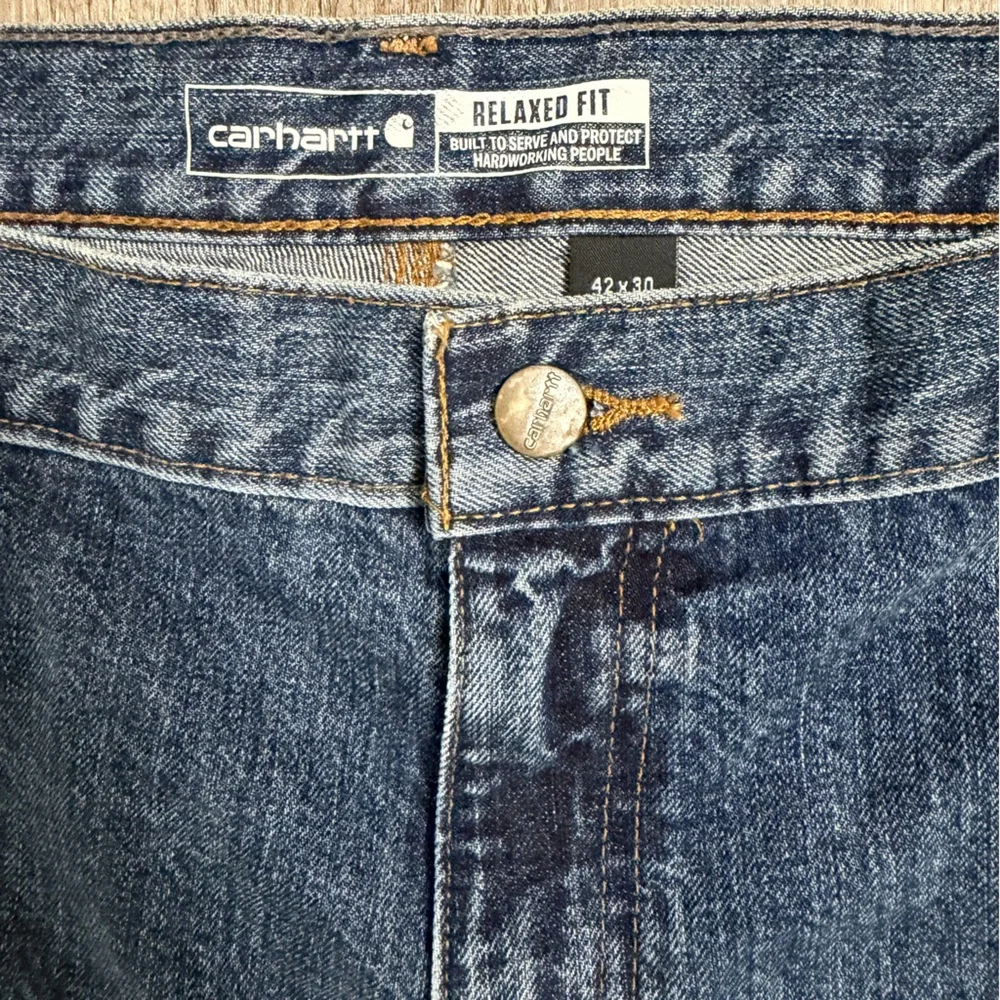 Carhartt Relaxed Fit 5-Pocket Jeans Mens Dark Wash Denim-size 42x30 *NEW w tags*